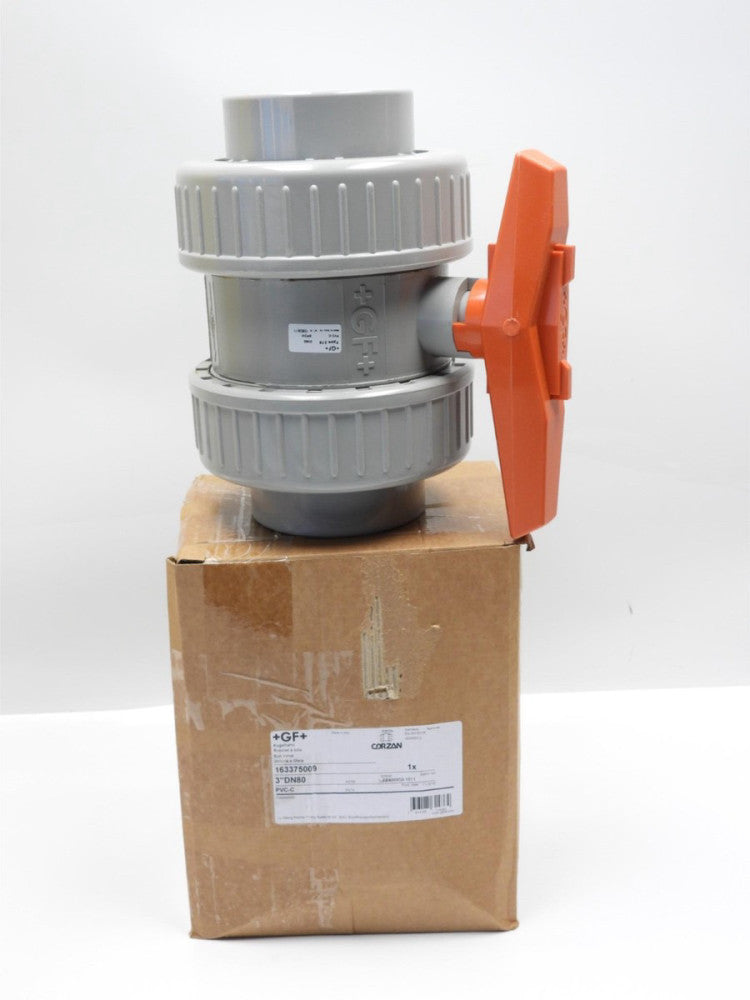 GF Corzan 163375009 Ball Valve, 3" CPVC DN80 PVC-C New in Open Box