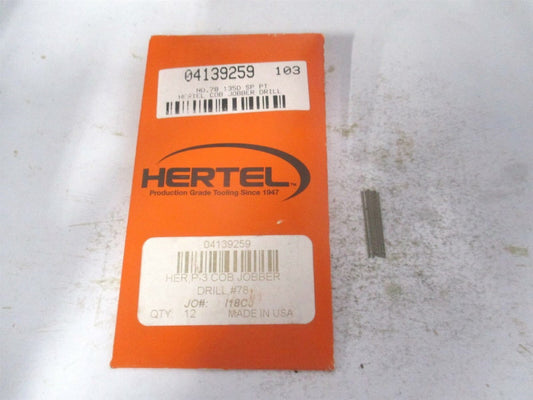 (04139259) #78 135° 3/16" x 7/8" OAL Cobalt RH Tapered Jobber Drill - Pack of 11