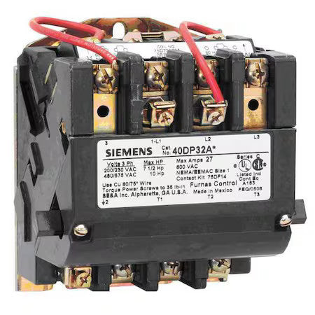 Siemens 40Cp32af 120Vac Non-Reversing Magnetic Contactor 3P 18A Nema 0