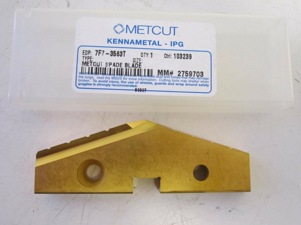 Kennametal 7F7-3563T Metcut Spade Drill Blade Insert New