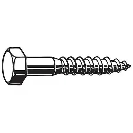 Zoro Select U08450.062.0350 Lag Screw, 5/8 In, 3-1/2 In, Steel, Hot Dipped