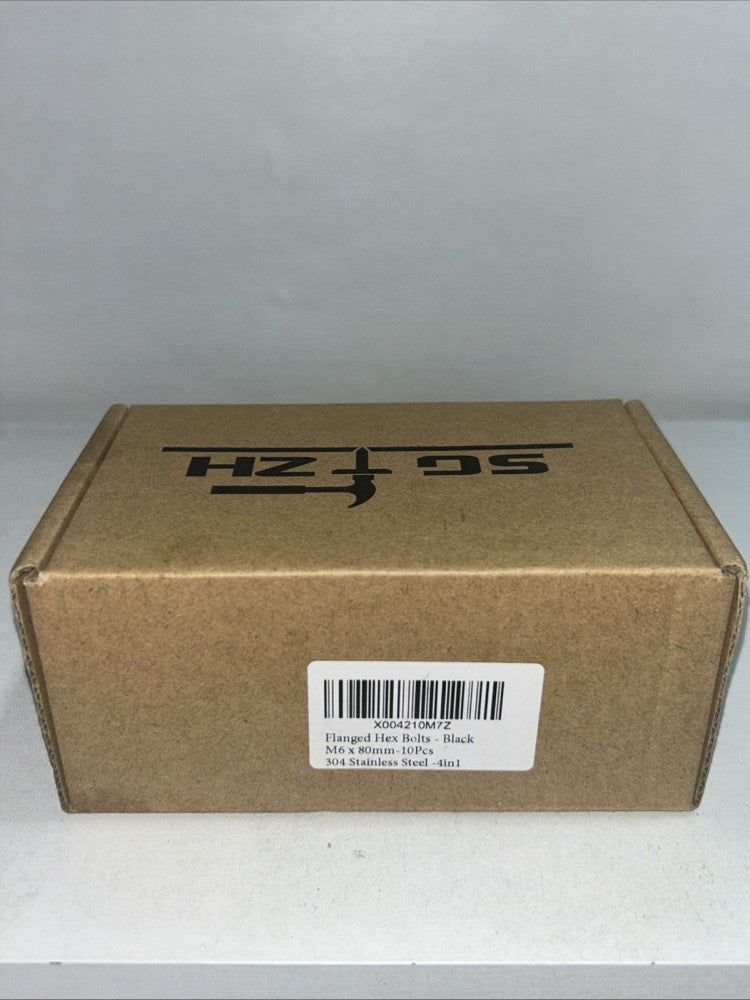 New Flanged Hex Bolts M6X 80mm-10 Pieces, Stainless Steel