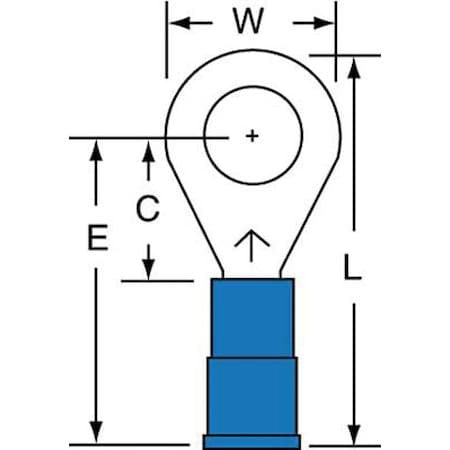 3M Mng14-14R/Sk Ring Terminal, 1/4 In Stud Size, 14 Awg, 1,000 V, Nylon