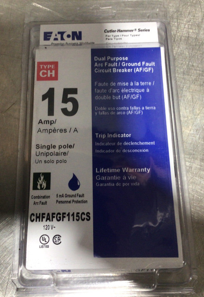 Eaton 15 Amp Dual Purpose Arc Fault/Ground Fault Circuit Breaker - CHFAFGH115CS