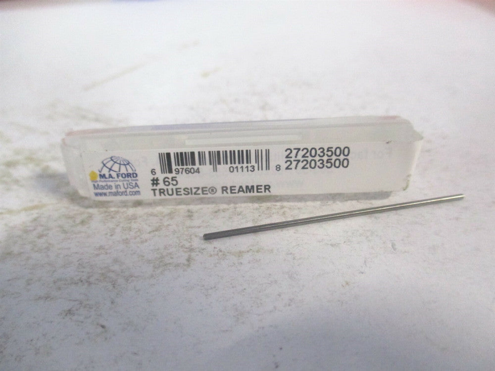 M.A. Ford (27203500) #65 x 1/4 x 1-1/2 Straight Solid Carbide 4F Chucking Reamer