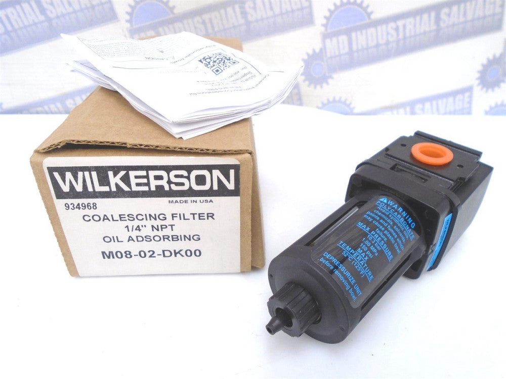 WILKERSON M08-02-DK00 Coalescing FILTER Oil ABSORBING 1/4"NPT 0.003m 125psi NEW