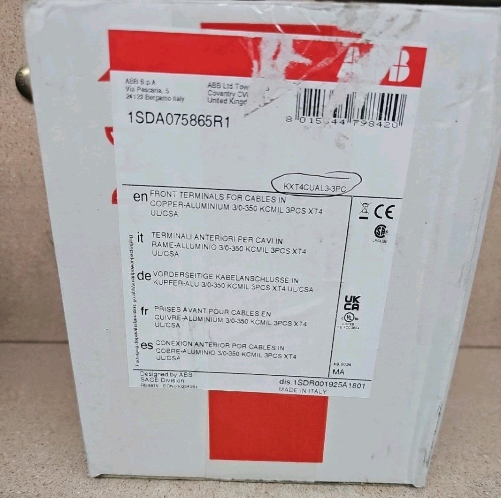 NEW ABB KXT4CUAL3-3PC 1SDA075865R1 XT4 Termination Option 