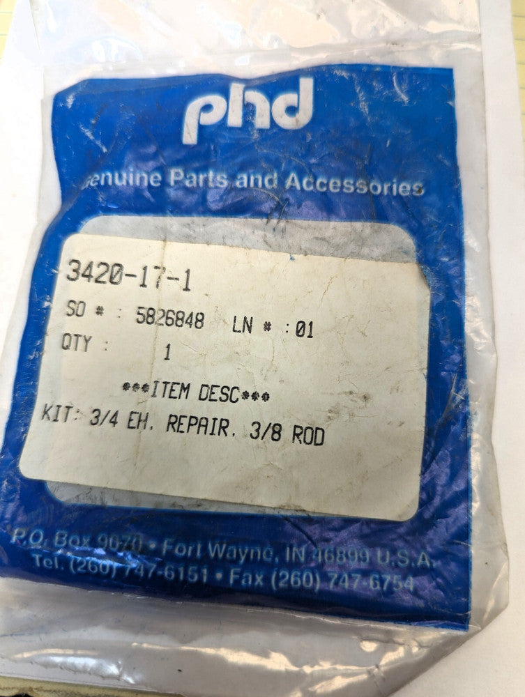 PHD 3420-17-1 Cylinder Rod Repair Kit 3/4" EH Repair 3/8" Rod NEW [OF1]