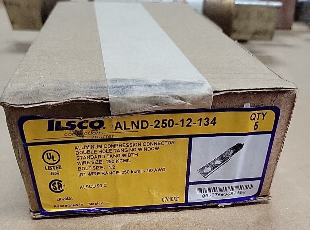 NEW BOX OF 5 ILSCO  ALND-250-12-134