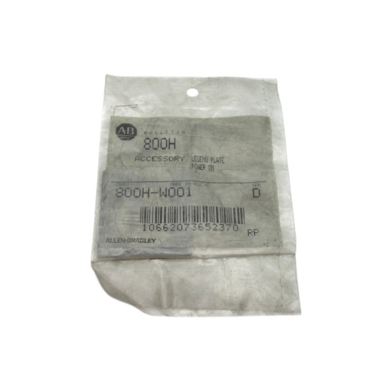 ALLEN BRADLEY 800H-W001 SER. D NSMP