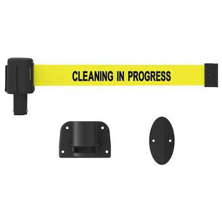 Banner Stakes Pl4110 Retractable Belt Barrier, Yellow, 15 Ft Length, Cleaning