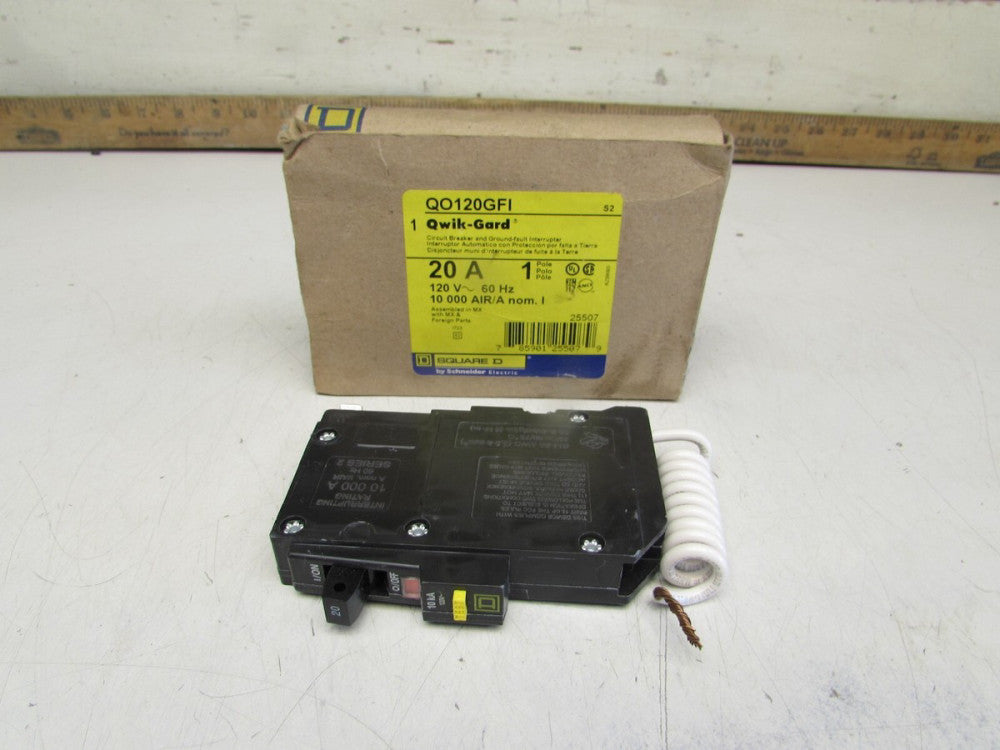 NEW! SQUARE D QO120GFI , GROUND-FAULT BREAKER , 20 AMP / 120V , MAKE OFFER! 