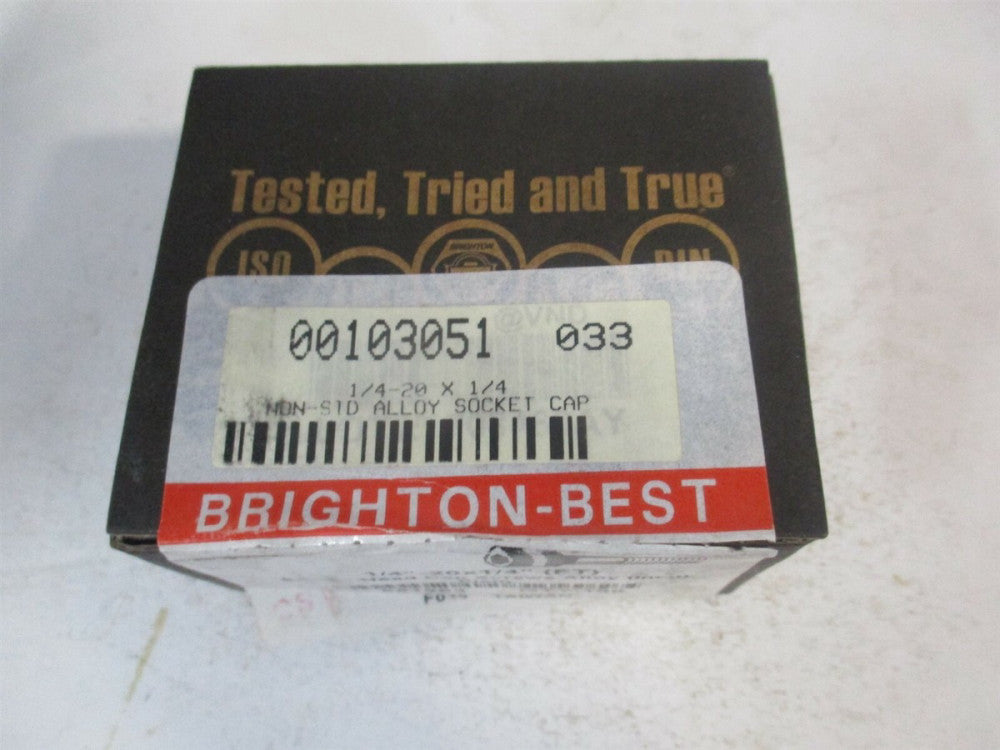 (581363P) 1/4-20 UNC Alloy Steel Black Oxide Hex Socket Cap Screw - Pack of 100