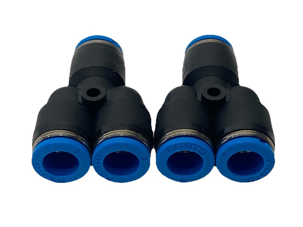 Festo QSY-8 Push-In Y-Connector/Fitting 8mm Tube O.D. 153150 LOT OF 2