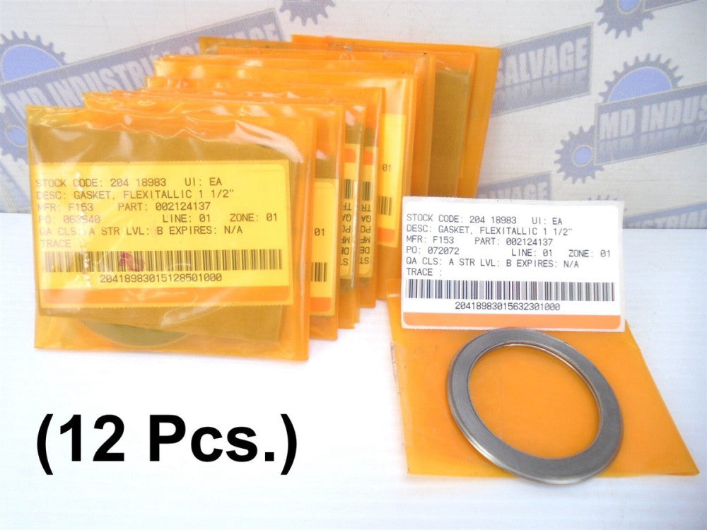 12 Pc Flexitallic 002124137 SPIRAL WOUND METAL 304SS/FLXCRB 2.125 x 2.875 x .125