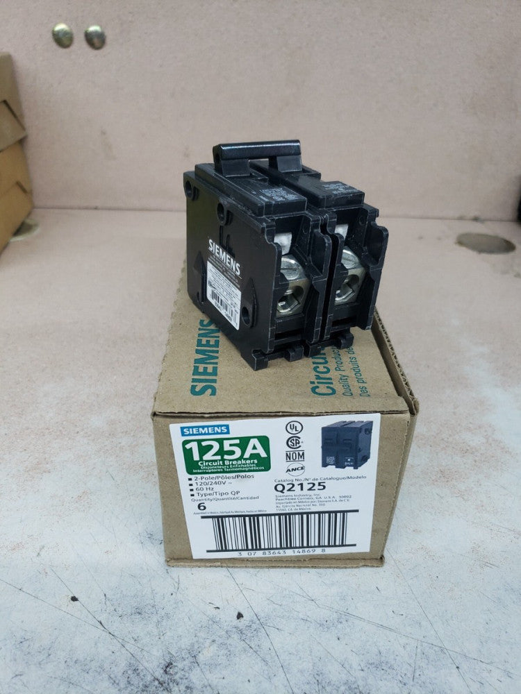 1 NEW Siemens 125A Circuit Breaker 2 Pole Type QP Q2125