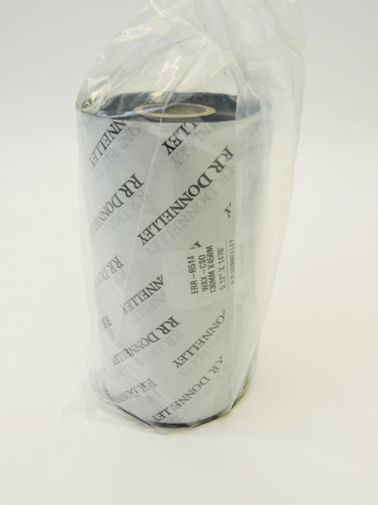 (5-Rolls) RR Donnelley WAX-CSO Wax Transfer Ribbon 130mm x 450m (5.12" x 1476')^