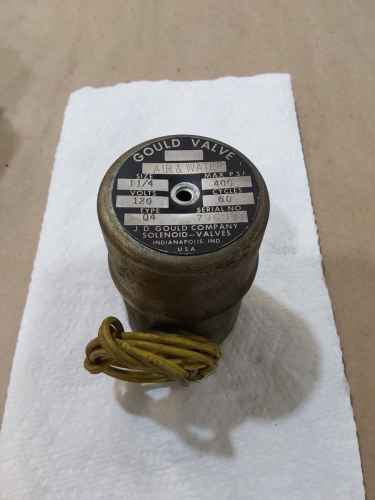 GOULD VALVE  Q4-3T AIR/WATER  1 1/4"  10-400 PSI  120 VOLT  60 CYCLES