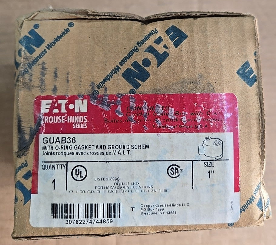 NEW EATON CROUSE HINDS GUAB36 OUTLET BOX 1"