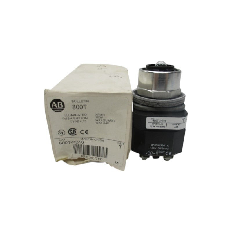 ALLEN BRADLEY 800T-PB16 SER. T 120V (WH) NSMP