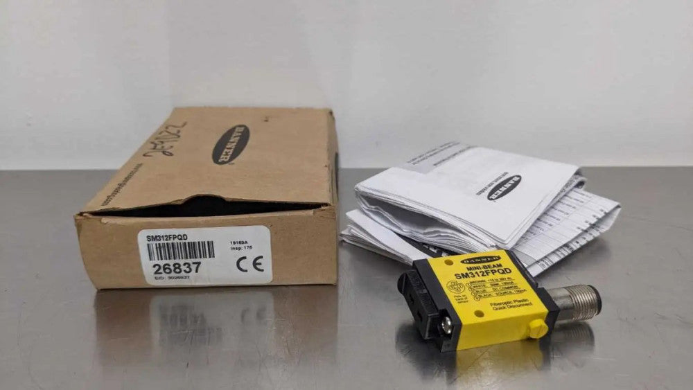 Banner SM312FPQD Mini-Beam Fiberoptic Sensor 26837 4-Pin M12 10-30VDC