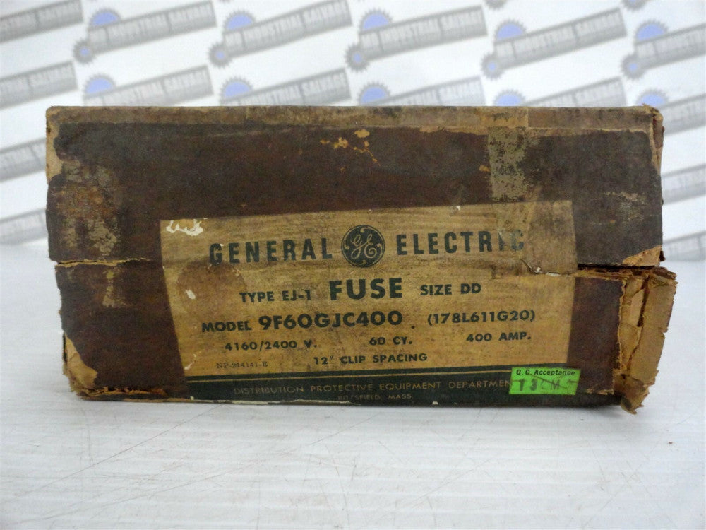 GE 9F60GJC400 Fuse, Type EJ-1, Size DD, 60 Cy. 400 Amp. (NEW in BOX)