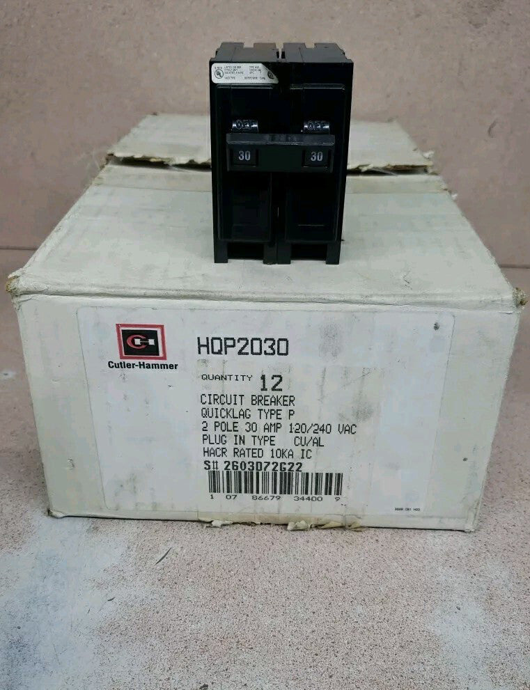 1) HQP2030 cutler Hammer thermal magnetic circuit breaker, 2P, 30A new old stock