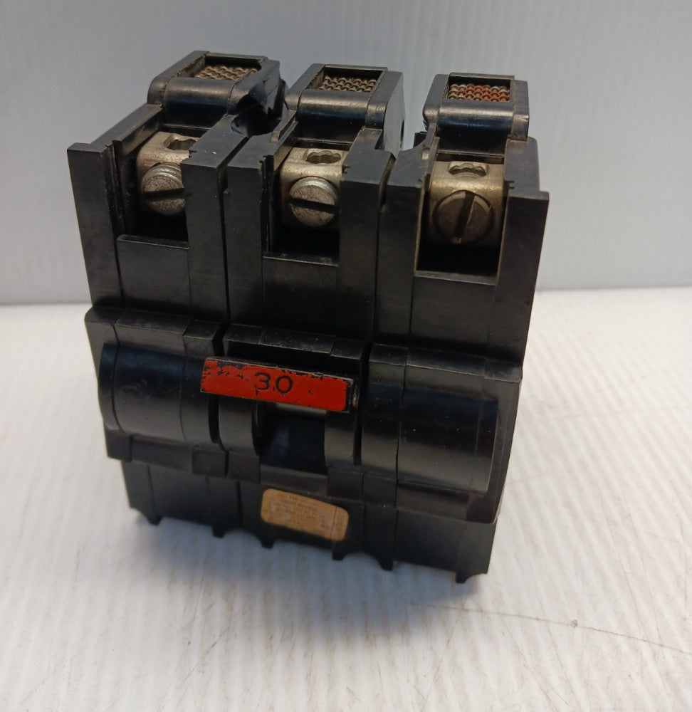 FPE Federal NA330 Circuit Breaker 30 Amp 3 Pole 240 Vac Stab-lok Black
