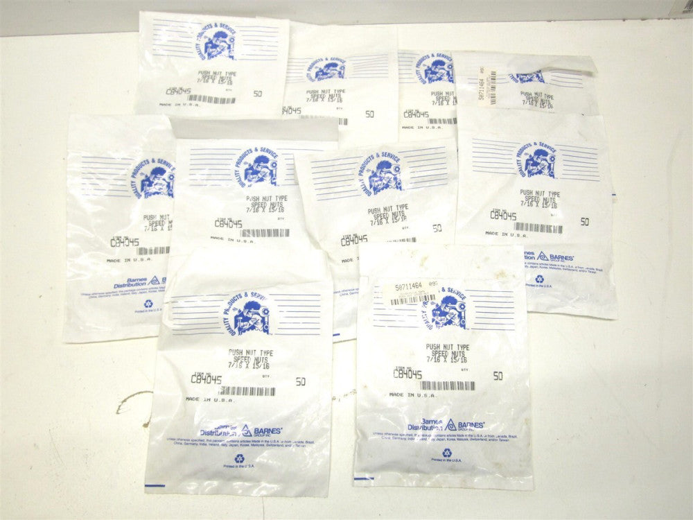 (C84045) 7/16" x 15/16" Push Nut Speed Nut 50ct. - Lot of 10 