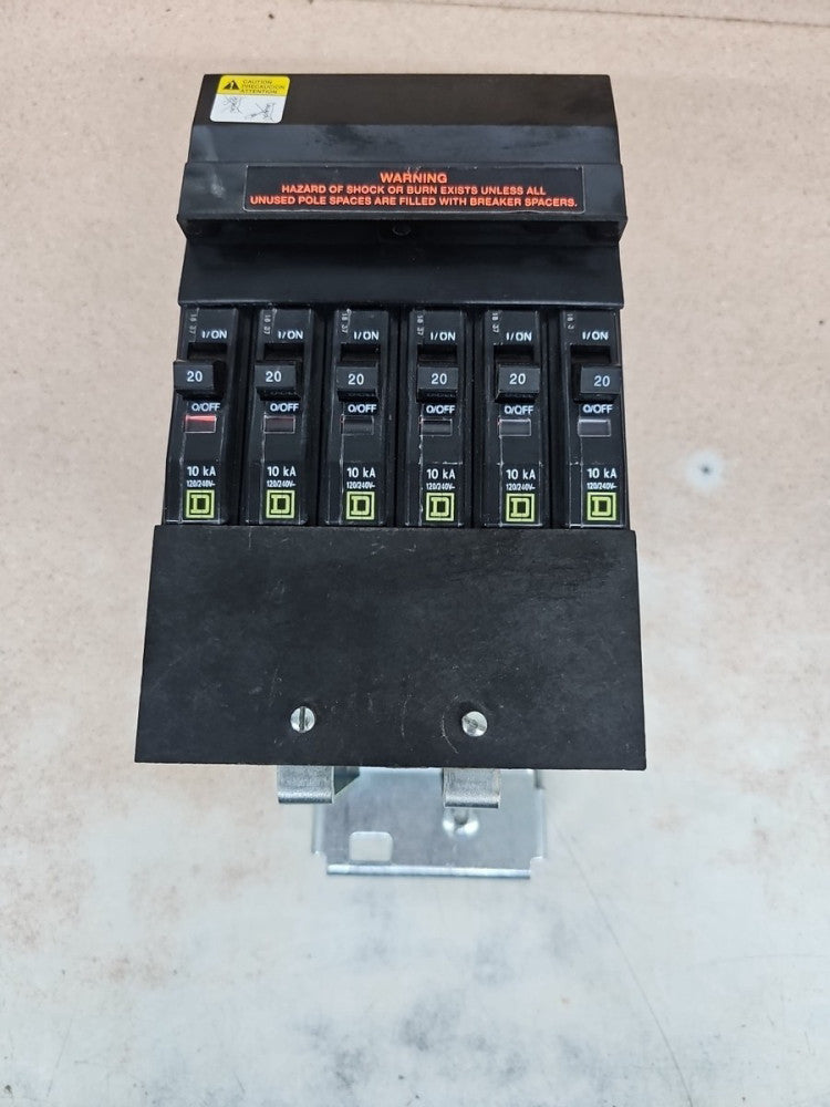New Take Out Square D HQ0306 I-Line Adapter with Circuit Breakers 20A 240V 3PH