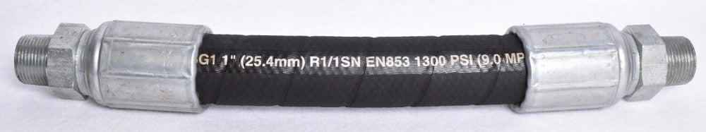Gates 14" Long Heavy Duty Hydraulic Hose 1" Male x 1" Male R1/1SN EN853 1300 PSI