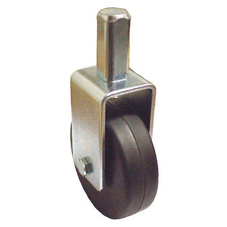 Zoro Select P12r-R040d-Q4 Stem Caster,325 Lb. Load,Black Wheel