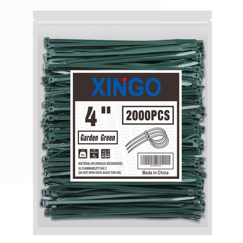 Garden Green Zip Ties 4 Inch 2000 Pack, Small Zip Ties with 18lbs Tensile Str