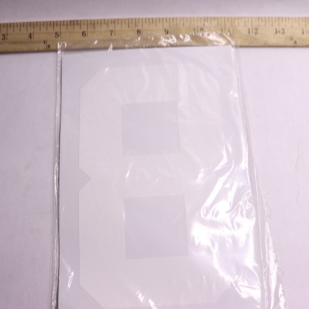 (5-Pk) Transfer Express Champ Number 8 White 8" NE05CP1WH8D8
