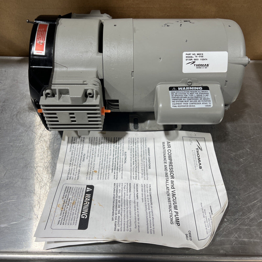 Thomas TA-5102 Air Compressor & Vaccum Pump Nos Surplus No Original Case