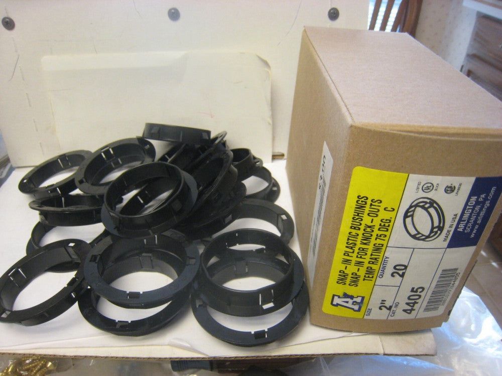Lot Of 19 Arlington 2" Snap-In Plastic Bushings Snap-In For Knock-Outs 4405