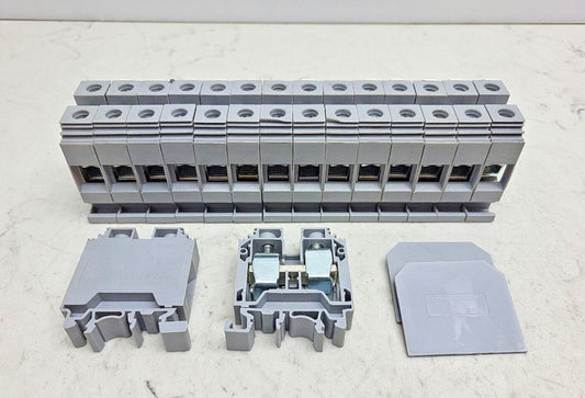 16 Pack Connectwell CTS35U Feed Through Terminal Blocks w/ 2 EP35U End Plates