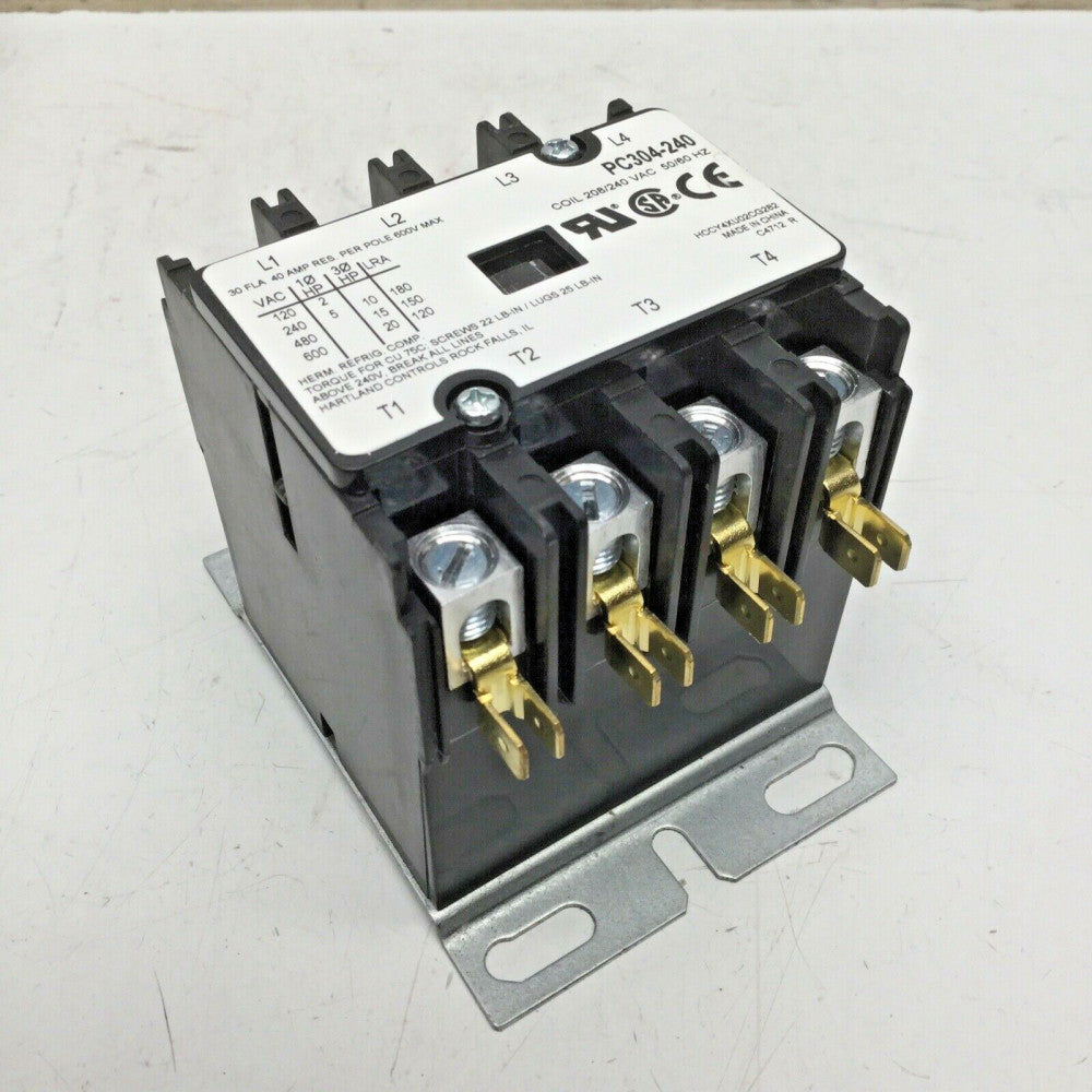 POWER & CONTROLS PC304-240 Definite Purpose Contactor 4P 30FLA 40A COIL 208/240