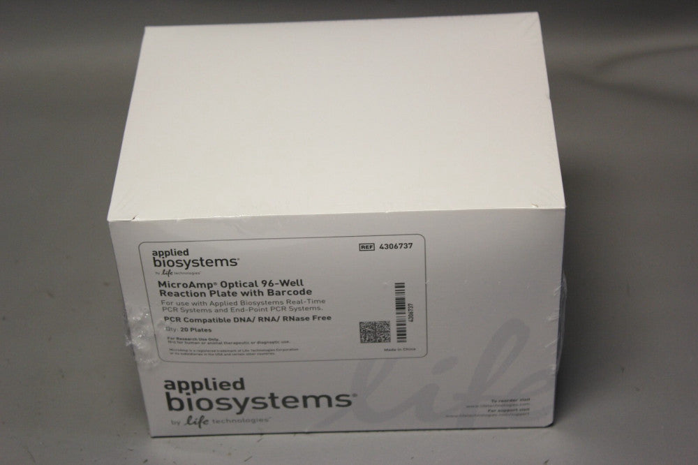 20 NEW APPLIED BIOSYSTEMS MICROAMP 96WELL REACTION PLATES W/BARCODE 4306737