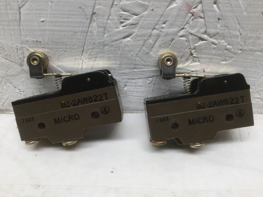 Micro Switch BZ-2AW822T Roller Lever Limit Switch 15A 125, 250 or 480 VAC (2PK)