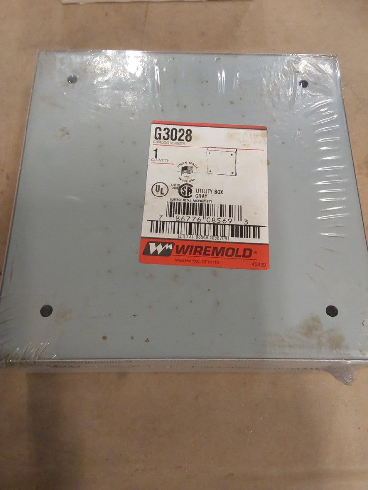 WIREMOLD LEGRAND G3028 RACEWAY WIREMOLD UTILITY BOX, GRAY..N53