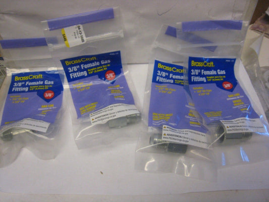 4 pc Brass Craft  Female Gas Appliance Fitting 3/8" OD Flare x 3/8" FIP #PSSL-13