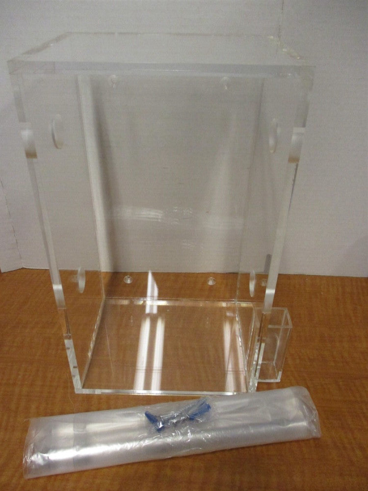 Clear Acrylic Label Dispenser, 6-5/8" L, 8-1/2" W, 14-1/2" H, NEW