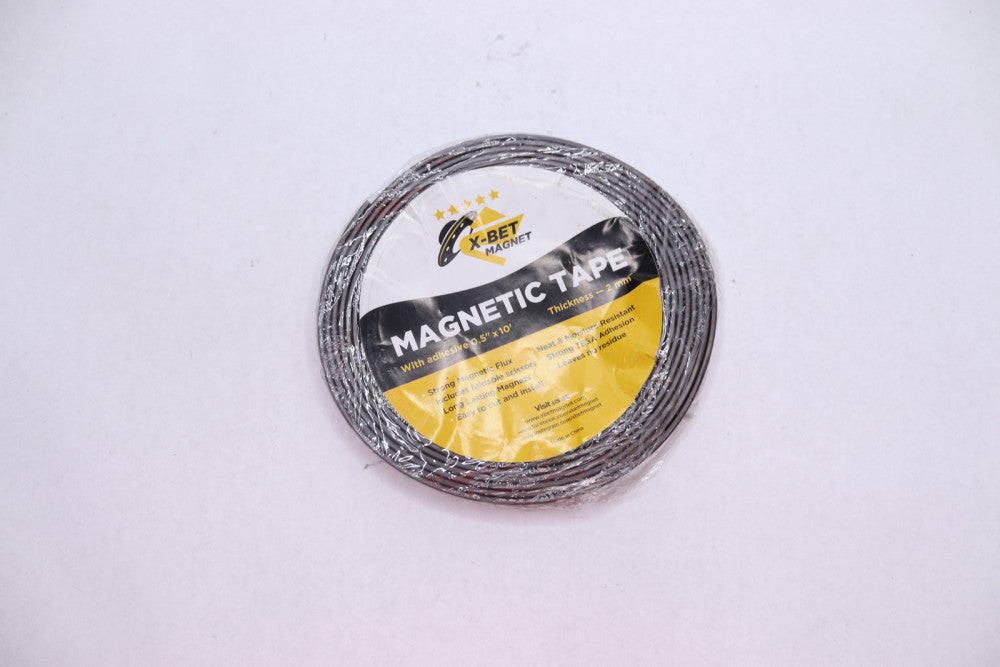 X-Bet Magnet Magnetic Tape with Adhesive 2mm Thk 1/2" x 10-ft