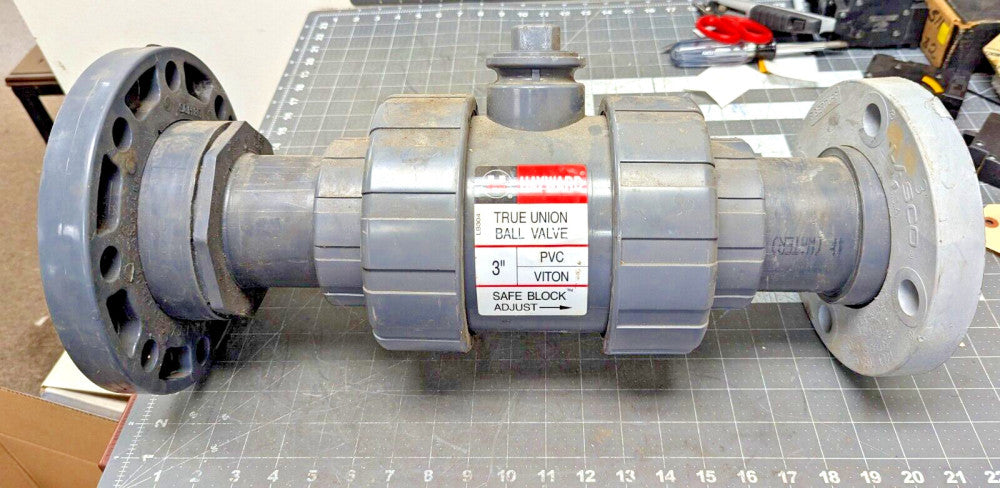 Hayward 3” Flanged True Union Ball Valve Safe Block Adjust LB304 [A6FL] #2