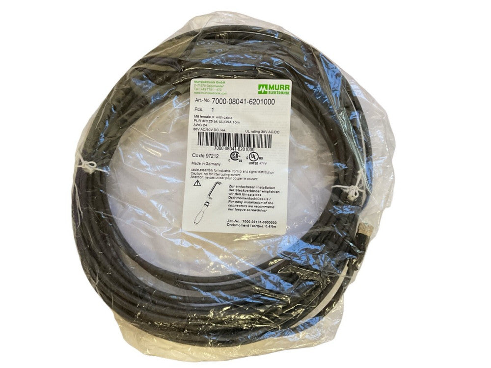 Murr Elektronik 7000-08041-6201000 M8 3-Pin Male Cable 1m IP67 AUTOMATION