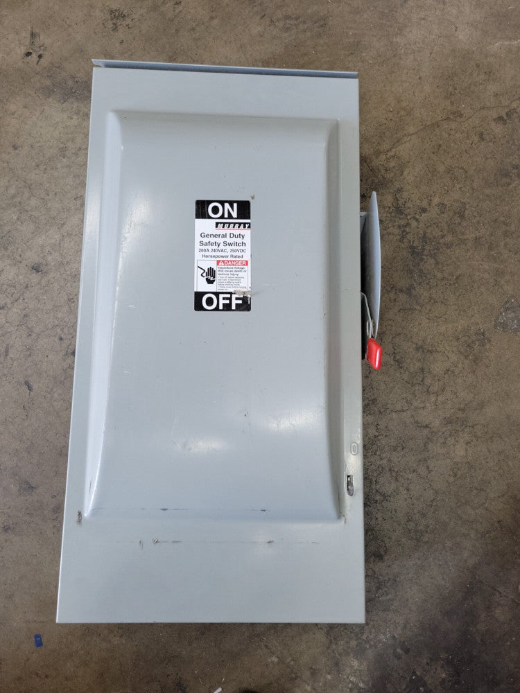 Murray GUN324AW, 200 Amp, 240 Volt, 3P3W, Nema 1, Non Fused, Disconnect