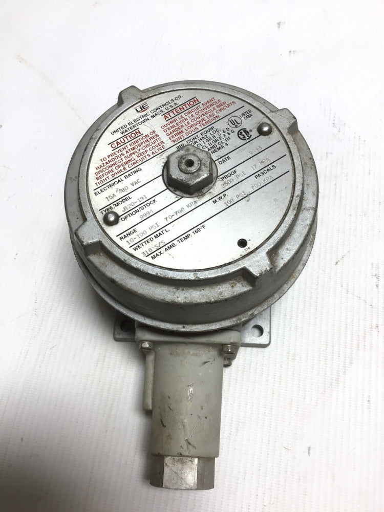 United Electric Controls J120-191 Thermostat Range 10-100PSI 70-700kPA 15A 18...