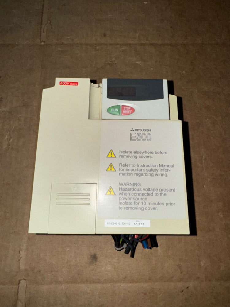 MITSUBISHI FR-E540-0.75K-EC E500 INVERTER DRIVE, 380-480 VAC, USED! MAKE OFFER!