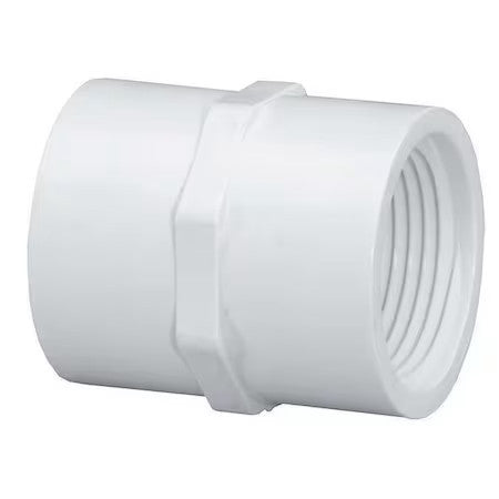 Zoro Select 430131 Pvc Coupling, Fnpt X Fnpt, 1 In X 3/4 In Pipe Size